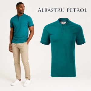 Tricou Polo Bărbați Malfini 273 Diamond, 100% Bumbac, 215 g/m², Guler Tip Bomber, 8 Culori - Img 12