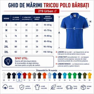Tricou Polo Bărbați Malfini cu Dungi la Guler și Manșete, Tip Tommy, 65% Bumbac, 200 g/m², 19 Culori, Mărimi S–3XL - Img 4