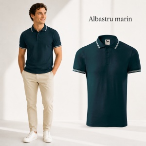 Tricou Polo Bărbați Malfini cu Dungi la Guler și Manșete, Tip Tommy, 65% Bumbac, 200 g/m², 19 Culori, Mărimi S–3XL - Img 14