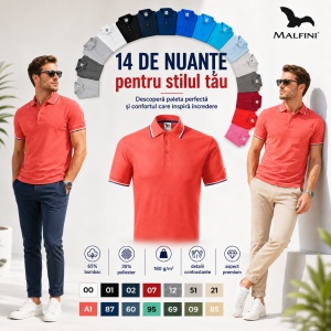 Tricou polo bărbați Malfini Premium, model Focus 232, material plăcut și rezistent, 65% bumbac, 35% poliester, ideal casual și office - Img 8