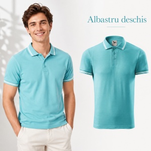 Tricou Polo Bărbați Malfini Urban 219, cu Dungi la Guler, Tip Tommy, 65% Bumbac, 200 g/m², 19 Culori, Mărimi S–3XL - Img 15