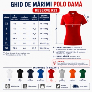 Tricou polo cambrat Femei | 8 culori disponibile - R23 - Img 3