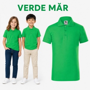 Tricou Polo Copii Tip Tommy, cu Guler, pentru Școală, Fete și Băieți, 4–12 Ani - Img 22