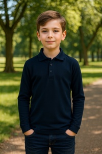 Tricou Polo cu Mâneci Lungi pentru Băieți Bluza Polo Copii - Img 5