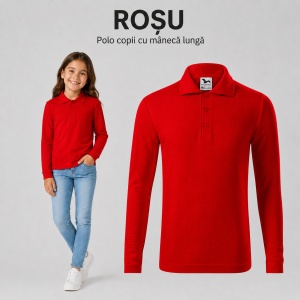 Tricou Polo cu Mâneci Lungi pentru Fete Bluza Polo Copii - Img 13