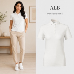 Tricou Polo Damă Malfini Prime GOTS 235 – 100% Bumbac Organic, 200 g/m², Croială Cambrată - Img 12