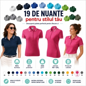 Tricou Polo Damă Malfini Urban 220 – 19 Culori, XS–2XL - Img 7