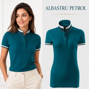 Tricou Polo Damă Premium Malfini 257 Collar Up, 100% Bumbac, Croială Cambrată, 215 g/m², XS 2XL, 10 Culori - Img 22