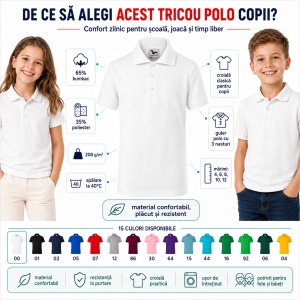 Tricou Polo pentru Băieți 222 - Img 2