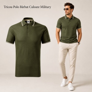 Tricou Polo Pique Bărbați tip Tommy | Guler cu Dungi | 14 Culori Disponibile- 232 - Img 22