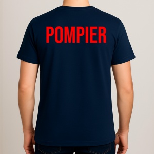 Tricou POMPIERII, Personalizat | Unisex Dama si Barbat, Albastru Inchis