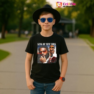 Tricou Pop Smoke - King of NY, muzica POP, Dama | Barbat | Copii, Culoare Negru - Img 6