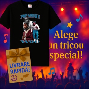 Tricou Pop Smoke - WOO Collage, muzica POP, Dama | Barbat | Copii, Culoare Negru - Img 11