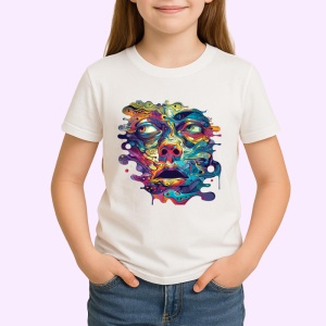 Tricou Portret psihedelic cu forma topita Copii | Dama | Barbat - Img 3
