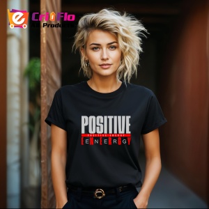 Tricou Positive Energy Text, din bumbac 100%, tricou negru, Dama | Barbat - Img 6