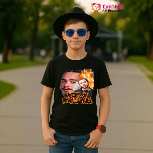 Tricou Post Malone - Flames Style, muzica RAP, Dama | Barbat | Copii, Culoare Negru - Img 6