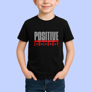 Tricou Pozitive Energy Baterie Rosie, din bumbac 100%, tricou negru Copii | Dama | Barbat - Img 2