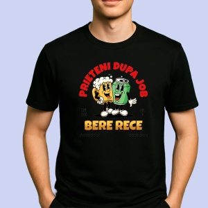 Tricou Prieteni Dupa Job, Bere Rece Negru, Drink Beer Negru, Copii | Dama | Barbat - Img 2