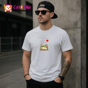 Tricou Profesori Carti Si Inima Cadou Dascal, din bumbac 100% , tricou alb pentru Dama | Barbat - Img 6