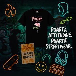 Tricou Progres, nu perfectiune Negru, Copii | Dama | Barbat - Img 11