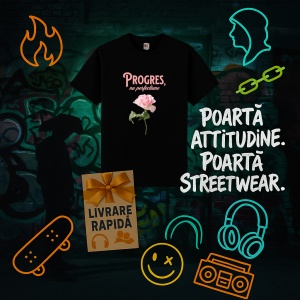Tricou Progres, nu perfectiune Negru, Copii | Dama | Barbat - Img 13