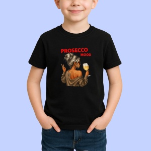 Tricou Prosecco mood Negru, Copii | Dama | Barbat