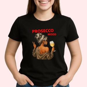 Tricou Prosecco mood Negru, Copii | Dama | Barbat - Img 3