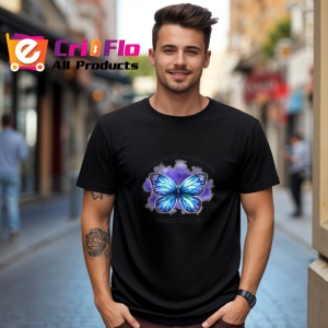Tricou Psalm 139 fluture albastru cu text motivant crestin Copii | Dama | Barbat Barbat - Img 18