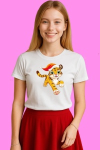 Tricou Pui De Ren Sezand, din bumbac 100%, tricou alb, Copii | Dama | Barbat - Img 4