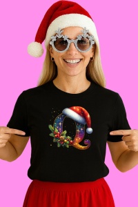 Tricou Q Litere Alfabet Craciun Impodobite Cu Decoratiuni, din bumbac 100% Copii | Dama | Barbat - Img 2