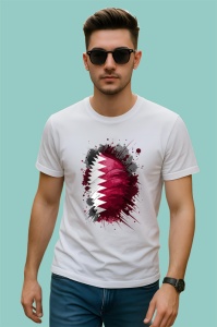 Tricou Qatar Steag Splash Art, Copii | Dama | Barbat - Img 2