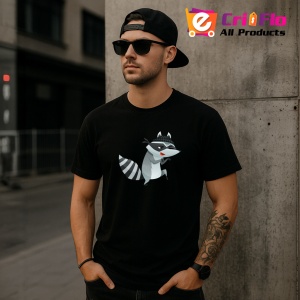 Tricou Raton Hot Furat Bani, din bumbac 100%, tricou negru, Dama | Barbat - Img 4