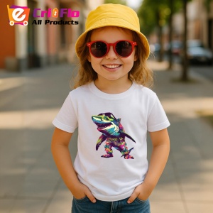Tricou Rechin dansator colorat in pozitie comica Copii | Dama | Barbat - Img 11