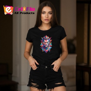 Tricou Rege Geometric Rosu Albastru, Copii | Dama | Barbat, culoare negru - Img 10