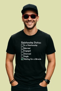 Tricou Relationship Status Funny, din bumbac 100%, tricou negru, Dama | Barbat - Img 2