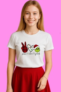 Tricou Retro Mrs Claus But Married To The Grinch, din bumbac 100%, tricou alb, Copii | Dama | Barbat - Img 4