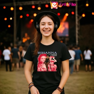 Tricou Rihanna, muzica Pop, Dama | Barbat | Copii, Culoare Negru - Img 5