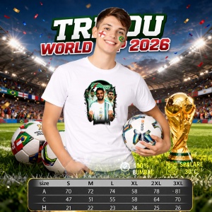 Tricou Riyad Mahrez Algeria World Cup Fifa 2026 V2, din bumbac 100%, tricou alb, Copii | Dama | Barbat - Img 6