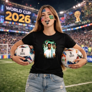 Tricou Riyad Mahrez Algeria World Cup Fifa 2026 V2, din bumbac 100%, tricou negru, Copii | Dama | Barbat - Img 9