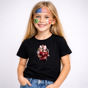 Tricou Robert Lewandowski Poland World Cup Fifa 2026 V7, din bumbac 100%, tricou negru, Copii | Dama | Barbat - Img 2
