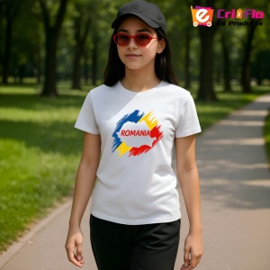 Tricou Romania harta cu text |Colectia Tricouri Romania