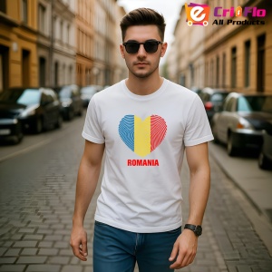 Tricou Romania inima amprenta tricolor |Colectia Tricouri Romania - Img 3