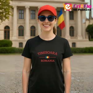 Tricou Romania oras Timisoara Negru |Colectia Tricouri Romania - Img 4