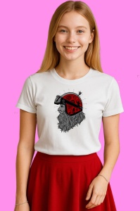 Tricou Santa Biker Helmet, din bumbac 100% Copii | Dama | Barbat - Img 3