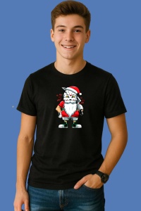 Tricou Santa Strong Pose, din bumbac 100% Copii | Dama | Barbat - Img 2