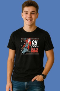Tricou Santa Vespa Ride, din bumbac 100% Copii | Dama | Barbat - Img 2