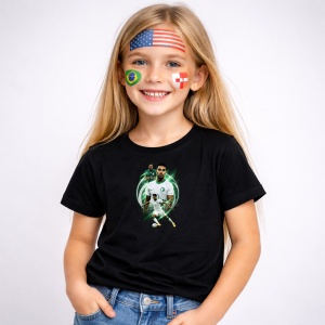 Tricou Saudi Arabia World Cup Fifa 2026 V5, din bumbac 100%, tricou negru, Copii | Dama | Barbat