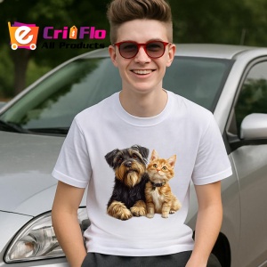 Tricou Schnauzer Miniatural si pisica portocalie cei mai buni prieteni Copii | Dama | Barbat Barbat - Img 8