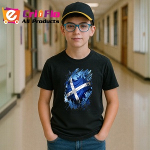 Tricou Scotland Steag Splash Art, Copii | Dama | Barbat, culoare negru - Img 9