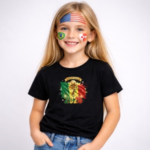 Tricou Senegal World Cup 2026 Fifa V2, din bumbac 100%, tricou negru, Copii | Dama | Barbat